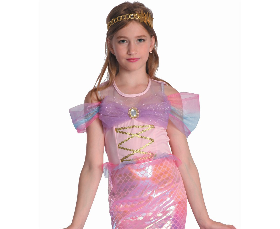 Role play-set for kids Pink Mermaid (dress, tiara), size 110/120 cm